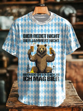 Herren Ich mag Bierchen Bedrucktes Kurzarm-T-Shirt